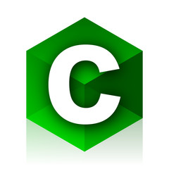 Poster - copyright cube icon, green modern design web element