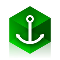 Aufkleber - anchor cube icon, green modern design web element