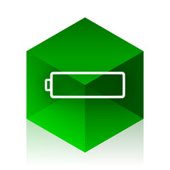 Poster - battery cube icon, green modern design web element