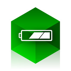 Poster - battery cube icon, green modern design web element