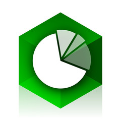 Poster - diagram cube icon, green modern design web element