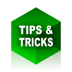 Aufkleber - tips tricks cube icon, green modern design web element