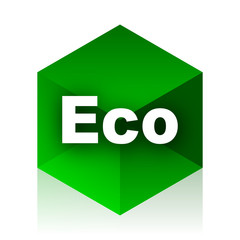 Poster - eco cube icon, green modern design web element