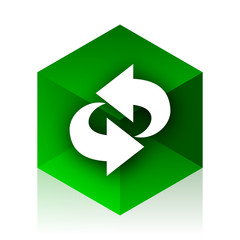 Poster - rotation cube icon, green modern design web element