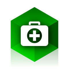 Aufkleber - first aid cube icon, green modern design web element