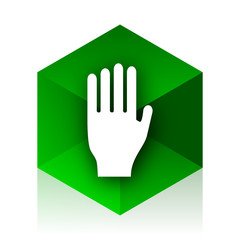 Aufkleber - stop cube icon, green modern design web element