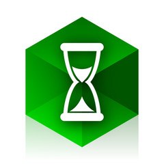 Poster - time cube icon, green modern design web element