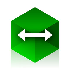 Poster - arrow cube icon, green modern design web element