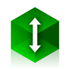 Poster - arrow cube icon, green modern design web element