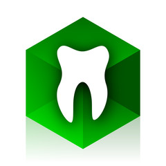 Aufkleber - tooth cube icon, green modern design web element