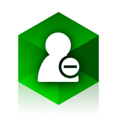Poster - remove contact cube icon, green modern design web element