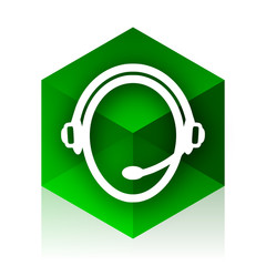 Aufkleber - customer service cube icon, green modern design web element