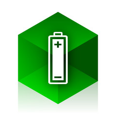 Aufkleber - battery cube icon, green modern design web element