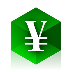 Aufkleber - yen cube icon, green modern design web element