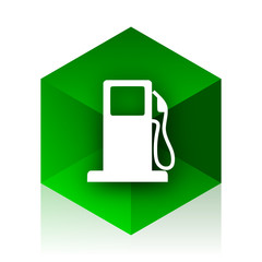 Aufkleber - petrol cube icon, green modern design web element