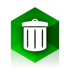 Poster - recycle cube icon, green modern design web element