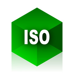 Poster - iso cube icon, green modern design web element