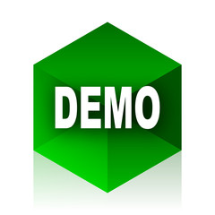 Poster - demo cube icon, green modern design web element