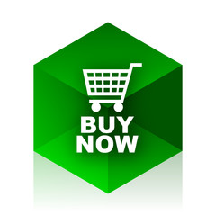 Aufkleber - buy now cube icon, green modern design web element
