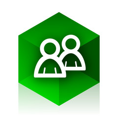 Poster - forum cube icon, green modern design web element