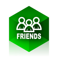 Poster - friends cube icon, green modern design web element