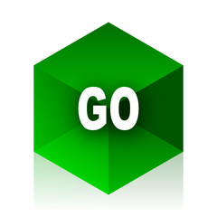 Poster - go cube icon, green modern design web element