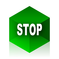 Aufkleber - stop cube icon, green modern design web element