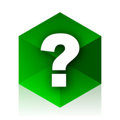 Aufkleber - question mark cube icon, green modern design web element