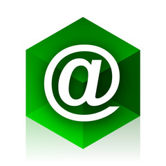 Poster - email cube icon, green modern design web element