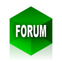 Poster - forum cube icon, green modern design web element