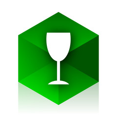 Aufkleber - alcohol  cube icon, green modern design web element
