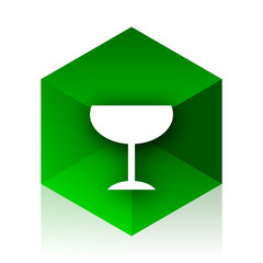 Aufkleber - alcohol  cube icon, green modern design web element