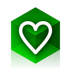 Aufkleber - heart cube icon, green modern design web element