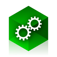 Aufkleber - gear cube icon, green modern design web element
