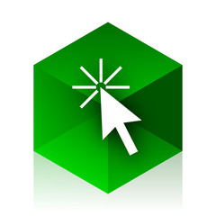 Aufkleber - click here cube icon, green modern design web element