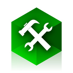 Aufkleber - tool cube icon, green modern design web element