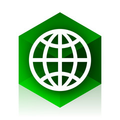 Aufkleber - earth cube icon, green modern design web element