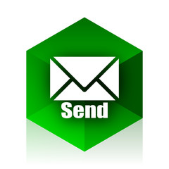 Aufkleber - send cube icon, green modern design web element
