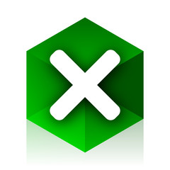 Aufkleber - cancel cube icon, green modern design web element