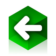 Aufkleber - left arrow cube icon, green modern design web element
