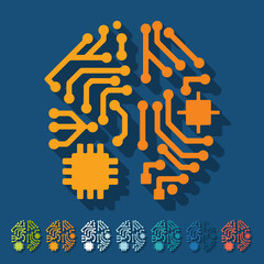 Aufkleber - flat design: artificial intelligence