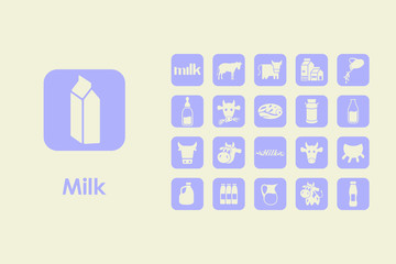 Wall Mural - Set of milk simple icons