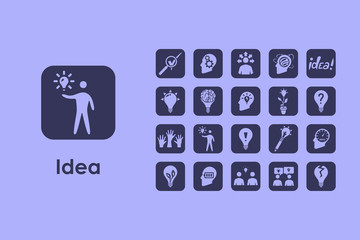 Canvas Print - Set of idea simple icons