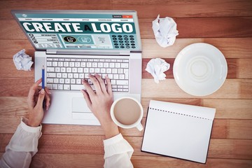 Poster - Composite image of webpage for create a logo