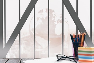 Poster - Composite image of school supplies on desk