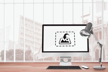 Poster - Composite image of computer on a desk