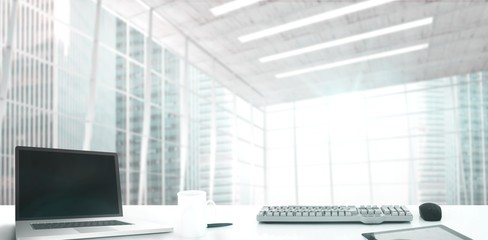 Poster - Composite image of desk