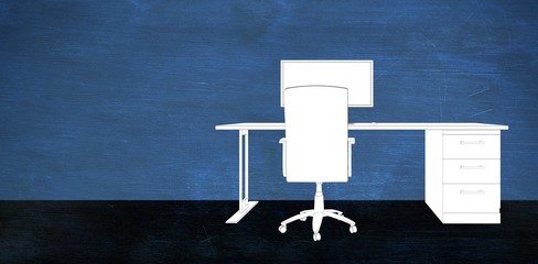 Poster - Composite image of draw of a desk 