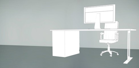 Poster - Composite image of draw of a desk 
