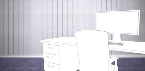 Poster - Composite image of draw of a desk 